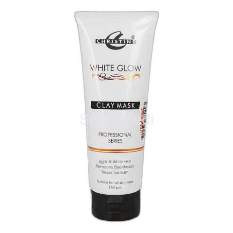 Christine White Glow Clay Mask, Removes Blackheads, Treat Sunburn, For All Skin Types, 150g