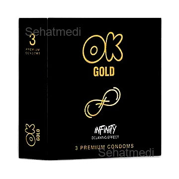 Ok Gold Infinity Condoms (1 Box = 3Pcs)