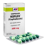 AGP Pharma Keflex Capsule, 500mg, 12-Pack