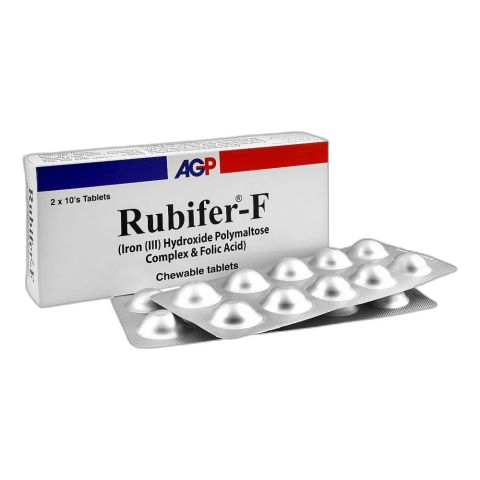 AGP Pharma Rubifer-F Chewable Tablets, 20-Pack