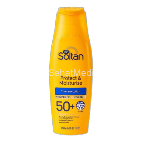 Boots Soltan Protect & Moisturise 50+ Sun Care Lotion, 200ml