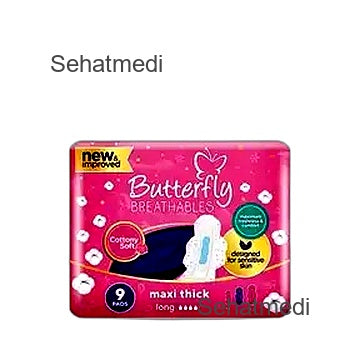 Butterfly Breathables Maxi Thick Cottony Soft Sanitary Pads Long 9Pcs