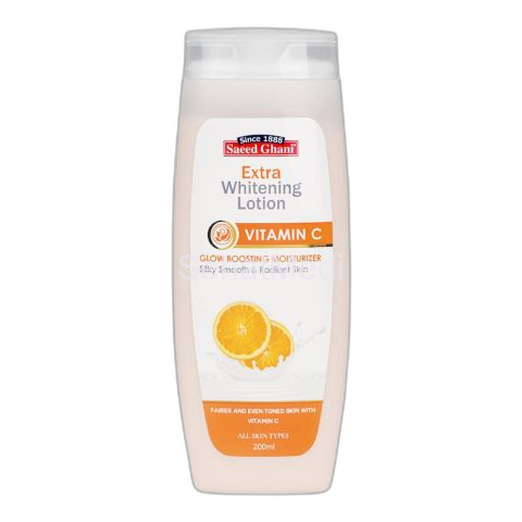 Saeed Ghani Vitamin C Extra Whitening Lotion, For All Skin Types, 200ml