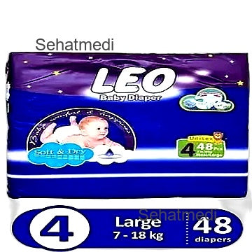 Leo Baby Diapers Jumbo Pack Large Size 4 48Pcs