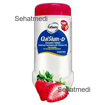 Qalsium-D Strawberry Flavour Tablets (1 Bottle = 40 Tablets)