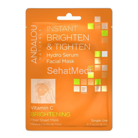 Andalou Instant Brighten & Tighten Hydro Serum Facial Mask 18ml