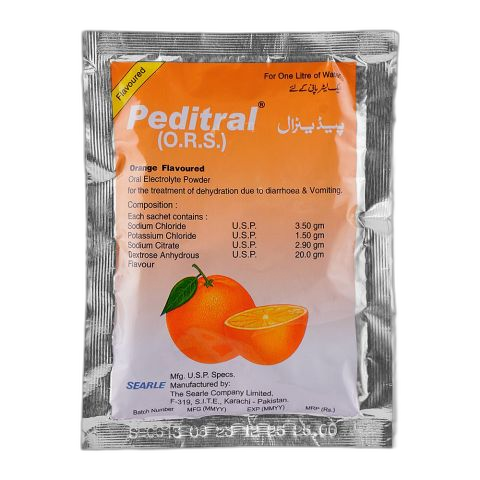 Searle Peditral ORS Orange Flavor Sachet