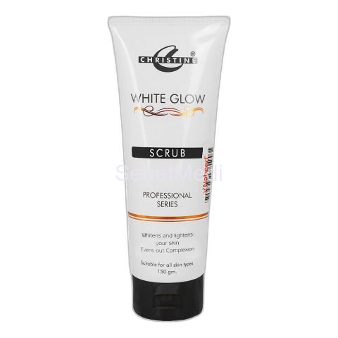 Christine White Glow Scrub, Whitens & Lightens Your Skin, Even Out Complexion, All Skin Types 150g