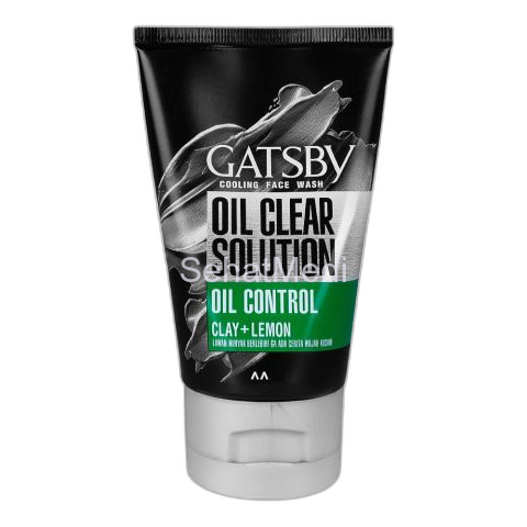 Gatsby Oil Clear Solution Oil Control Clay+Lemon Cooling Face Wash, Oil Control, 100g