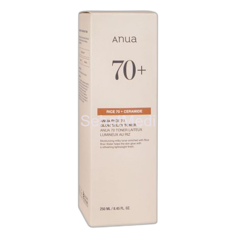 Anua Rice 70+Ceramide Glow Milky Toner, For Glass Skin, 250ml