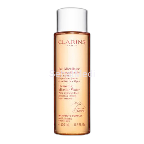 Clarins Paris Cleansing Micellar Water, With Alpine Golden Gentian & Lemon Balm Extracts, 200ml