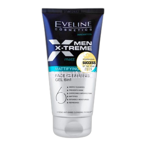 Eveline Men 6-In-1 Xtreme Matt Mattifying Face Cleansing Gel, 150ml