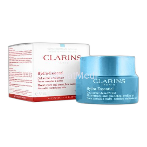 Clarins Paris Hydra-Essentiel Moisturizes And Quenches Cooling Gel Normal To Combination Skin, 50ml