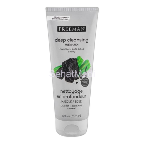 Freeman Detoxifying Charcoal + Black Sugar Mud Mask, 175ml