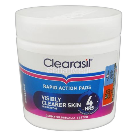 Clearasil Rapid Action Cleansing Pads, 65-Pack