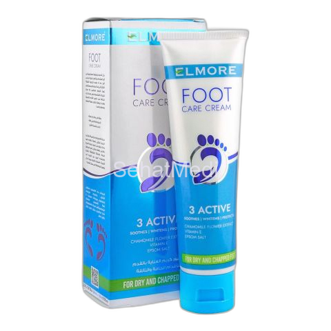 Elmore 3 Active Ultimate Foot Care Cream, For Dry & Chapped Feet, 80g