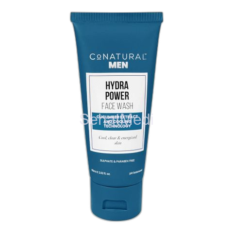 CoNatural Men's Cucumber Hydra Power Face Wash, Sulphate & Paraben Free, 60ml