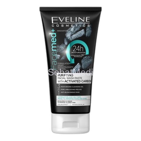 Eveline Facemed+ 3-In-1 Purifying Facial Wash Paste, With Activated Carbon 150ml