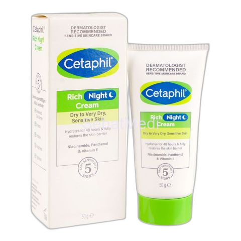 Cetaphil Rich Night Cream with Niacinamide, For Dry To Very Dry, Sensitive Skin, 50g