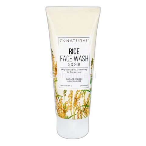 CoNatural 2in1 Rice Face Wash & Facial Scrub, Silicon, Sulphate & Paraben Free, 100ml