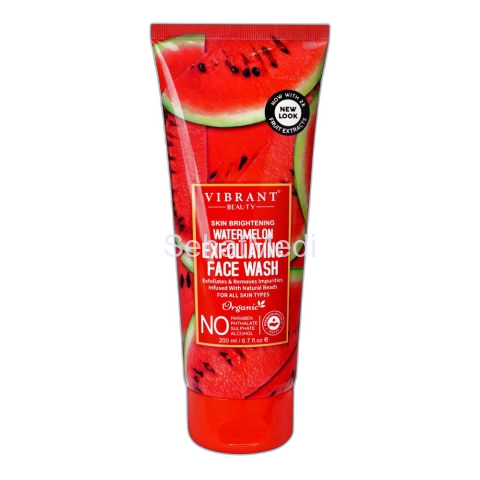 Vibrant Beauty Brightening Watermelon Exfoliating Face Wash, For All Skin Types, 200ml