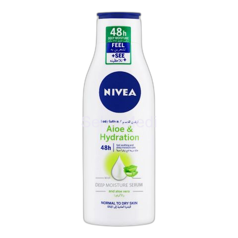 Nivea 48H Aloe & Hydration Body Lotion, With Deep Moisture Serum, Normal To Dry Skin, 250ml