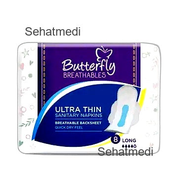 Butterfly Breathables Ultra-Thin Dry Mesh Sanitary Pads Long 8 Pcs