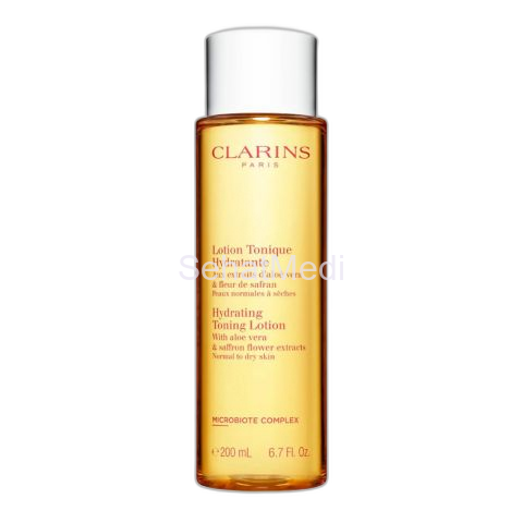 Clarins Paris Hydrating Toning Lotion, With Aloe Vera & Saffron Flower Extracts, Normal To Dry Skin, 200ml