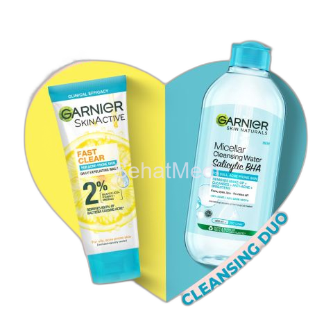 Garnier Anti-Acne Cleansing Duo - Fast Clear Facewash 100ml + Micellar Water 125ml