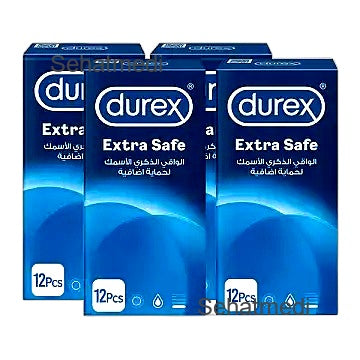 Durex Condoms Extra Safe Extra Thick Safety Condoms 3Pcs (Pack Of 4)