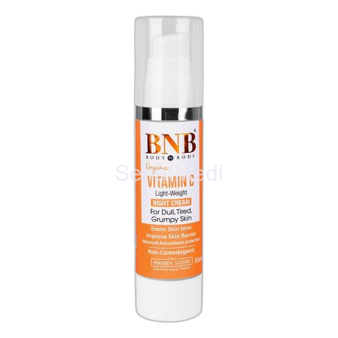 BNB Organic Vitamin C Lightweight Night Cream, Paraben & Sulphate Free, 50ml