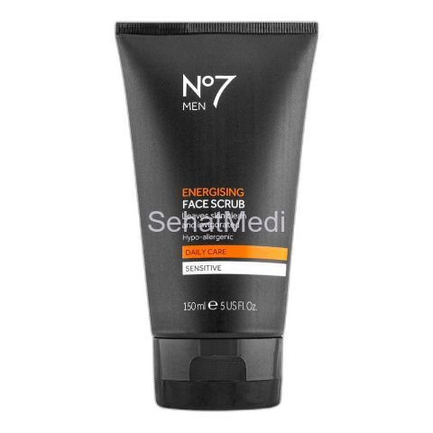 Boots No. 7 Men Energising Daily Care Sensitive Face Scrub, Hypo-Allergenic, 150ml