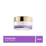 L'Oreal Paris Hyaluron Expert Replumping Moisturizing Care Night Cream Mask With Hyaluronic Acid, 50ML - Hydrating, Glass Skin