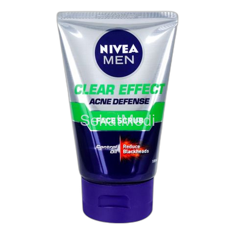 Nivea Men Clear Effect Acne Defense Face Facial Scrub, Reduces Pores, Oil Control, 100ml