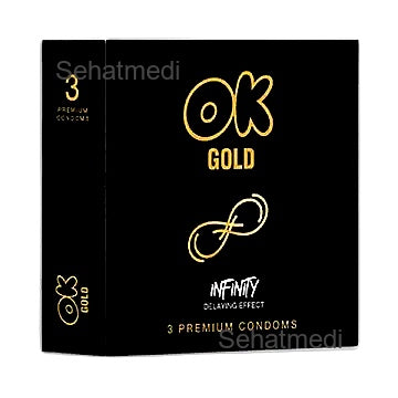 Ok Gold Infinity Condoms (1 Box = 3Pcs)