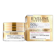 Eveline Gold Lift Expert 50+ Day And Night Firming Cream Serum, With 24K Gold, Mature, Dry & Sensitive Skin, 50ml