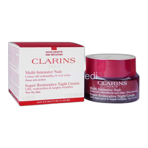 Clarins Paris Super Restorative Night Cream, Very Dry Skin, 50ml