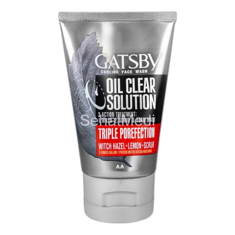 Gatsby Oil Clear Solution Triple Protection Face Wash, Oil Control, 100g