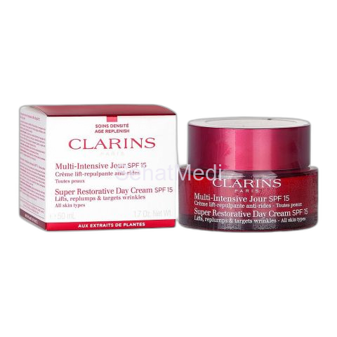 Clarins Multi Intensive Jour Super Restorative Day Cream, SPF 15, Lifts, Replumps, 50ml