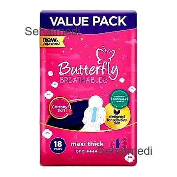 Butterfly Maxi Thick Cottony Sanitary Pads Large 18Pcs