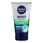 Nivea Men Bright 8 Hours Oil Clear Pore Minimizing Scrub, Air Cool Mint Crystal+ Vitamin C, 100ml
