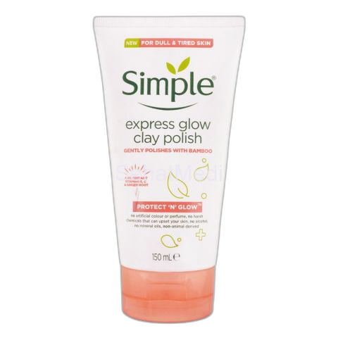 Simple Protect 'N' Glow Express Glow Clay Polish, For Dull & Tired Skin, 150ml