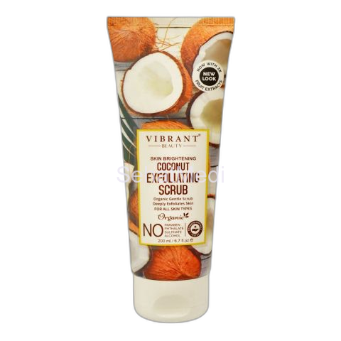 Vibrant Beauty Skin Brightening Coconut  Exfoliating Sscrub, For All Skin Types, 200ml