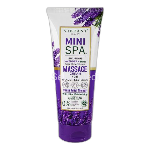 Vibrant Beauty Mini SPA Luxurious Lavender+Mint Skin Brightening Massage Cream, 200ml