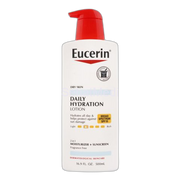 Eucerin Daily Hydration Moisturizer + Sunscreen Lotion, Dry Skin, SPF 15, Fragrance Free, 500ml