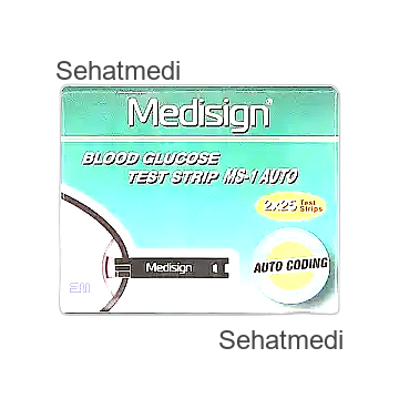 Medisign Blood Glucose Test Strips Ms-1 Auto (Box = 25 Test Strips)