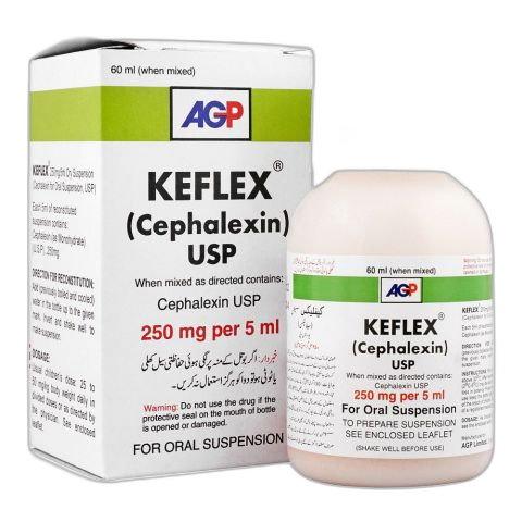 AGP Pharma Keflex Oral Suspension, 250mg/5ml, 60ml