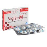 ATCO Laboratories Viglip-M Tablet, 50mg+1000mg, 14-Pack