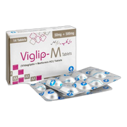 ATCO Laboratories Viglip-M Tablet, 50mg/500mg, 14-Pack