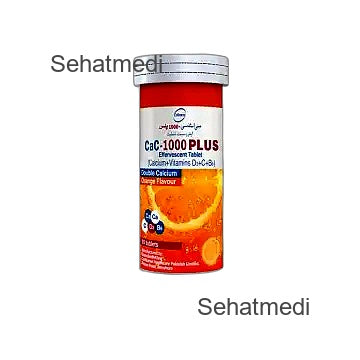 Cac-1000 Plus Effervescent Orange Flavor Tablets (1 Bottle = 10 Tablets)